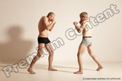 Underwear Martial art Man - Man White Moving poses Slim Short Blond Dynamic poses Academic